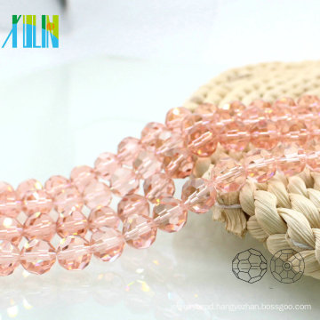 A5000#-2 Special Color Pink 32 Faceted Football Round Glass Beaded Curtains Crystal Pop Beads